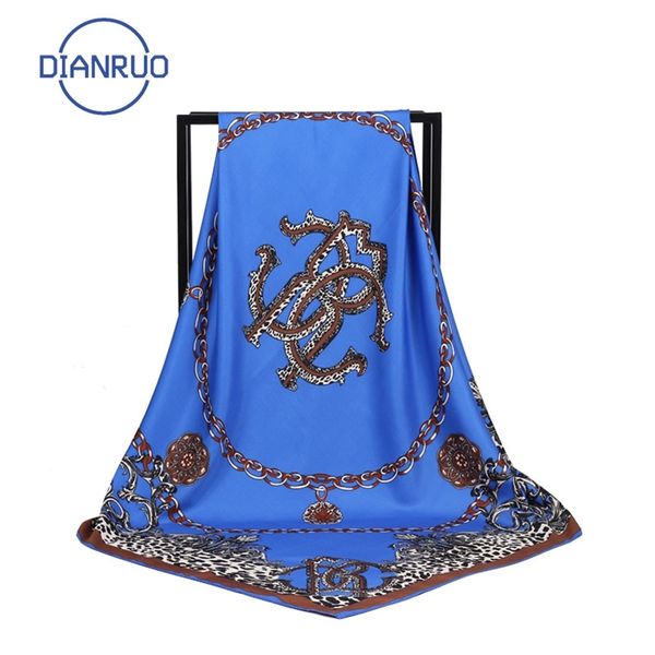 

dianruo новый дизайн шелковый шарф лето женщины шали и палантины печать хиджабы платки платки femme пляж палантины luxury n172 y201007, Blue;gray