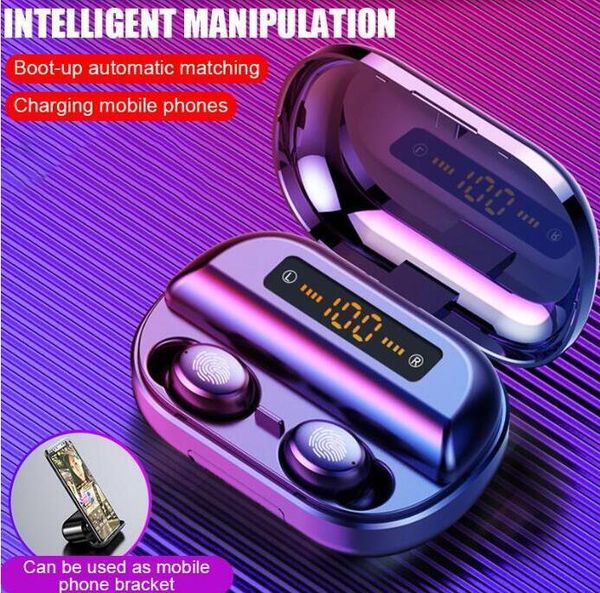 

new v11 tws headphone 2400mah led display wireless bluetooth v5.0 earphones 9d stereo waterproof earbuds with microphone1