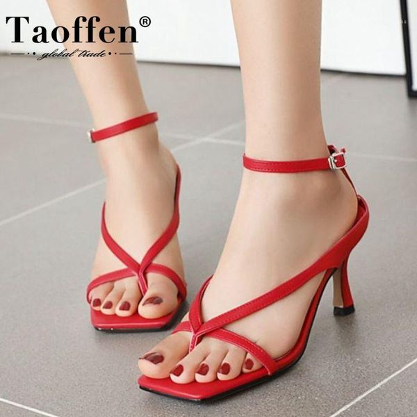 

dress shoes taoffen women high heel sandals ankle strap buckle fashion summer party footwear size 31-431, Black