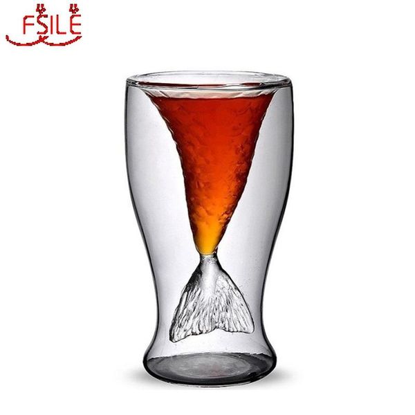 

личность стекла мода творческий прозрачный боросиликатного русалка воды двойной коктейль вина высокого wmtpus dh_niceshop