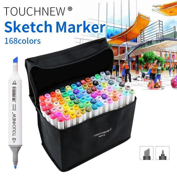 

touchnew 30/40/60/80 color dual head animation marker pen drawing sketch pens art markers alcohol based art supplies with gifts1