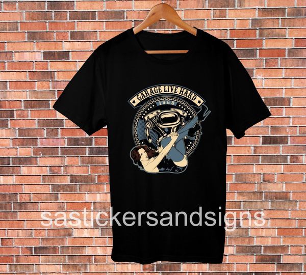 

new casual cool quality funny classic cool retro gararge live hard motocycle sport hooded sweatshirt hoodie men t shirt