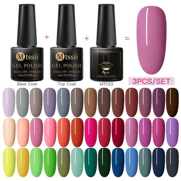 

mtssii 3pcs/lot base coat uv gel nail polish set color series led nail gel varnish semi permanent led lacquer, Red;pink