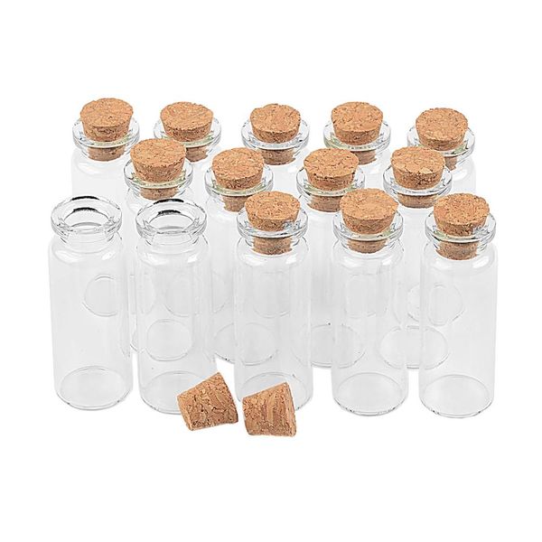 14 ml leerer Glasbehälter mit Korken ist für flüssigen Sand, Schreibwaren, Kosmetik, Heimwerkerhandwerk, Wunschflaschen, nachfüllbare Fläschchen