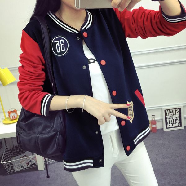 Nuove donne Giacca da baseball Cappotto Cappotto manica lunga Feminina Baseball Top con cappuccio Plus Size 5XL Outwear T200319