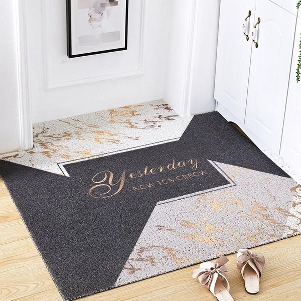 

pvc thicken dust-removing entrance door mat nordic simple wear-resistant diy cut door rug bathroom kitchen non-slip floor carpet