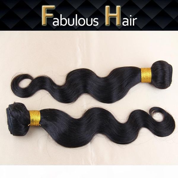 

fabulous grade 5a 8-30inch natural color body wave unprocessed virgin peruvian hair remy human hair bundles weft dhgate hair extension, Black