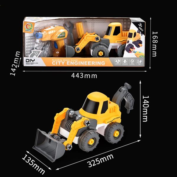 

playhouse engineering truck model kid diy engineering vehicle toys asse4mble construction truck model cars kid boy gifts