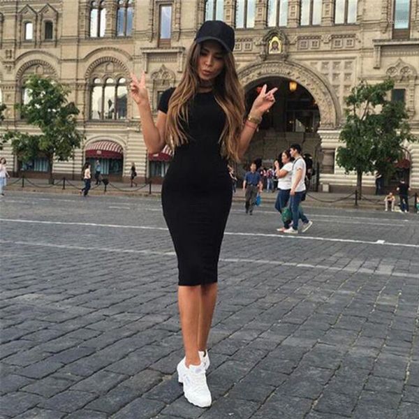 

women streetwear long dress fashion o-neck short/ long sleeve solid mid-calf bodycon dress lady autumn winter skinny hips1, Black;gray