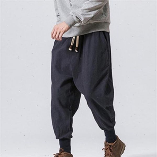 

uefezo casual vintage long pants pantalones hombre baggy cotton harem pants men hip hop trousers joggers wide leg trousers, Black