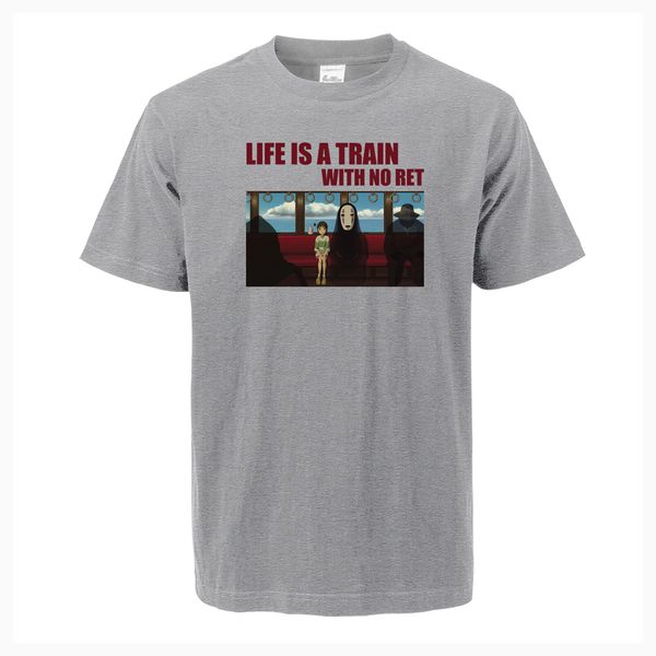

life is a train with no ret spirited away movie sleeve tees japan anime harajuku fashion streetwear hooded sweatshirt hoodie men t shirt