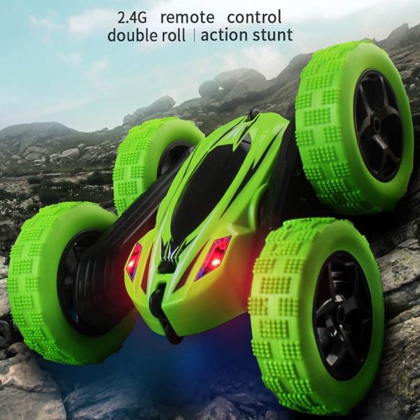 

rc car 2.4g 4ch stunt drift deformation buggy car rock crawler roll car 360 degree flip kids robot rc cars toys for gifts y200413