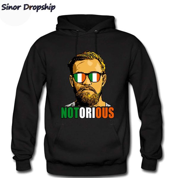 

mens sweatshirts autumn cotton mma irish conor mcgregor plus size streetwear men black hoodies tracksuit pullover custom hoodie
