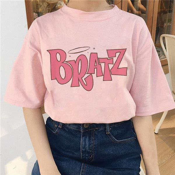 

new summer bratz letter t shirt women casual white fashion t-shirt short sleeve printed graphic tee women clothing