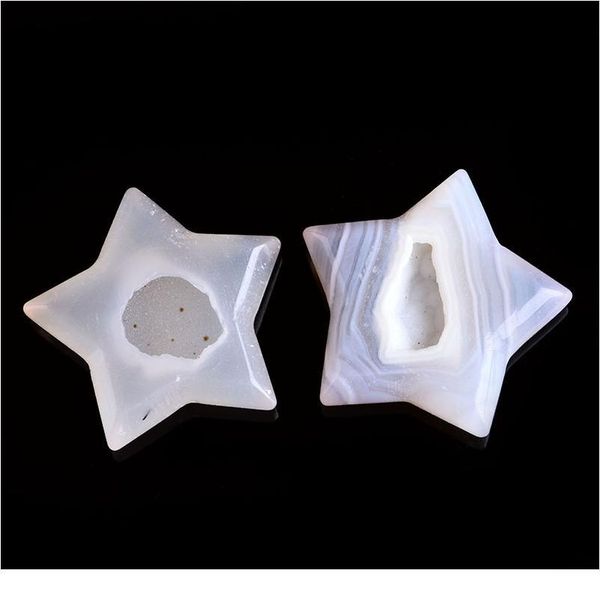 

1pc natural crystal agate five-pointed star gem material wedding and new year decorations christmas gifts decorative acc qylktd, Black