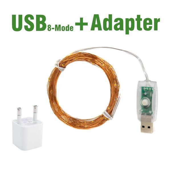 

10m 20m usb мигающие светодиодные гирлянд твинкл сказочные огни 8 режим управления для праздник рождества свадьба спальня декор кпт bbyczi