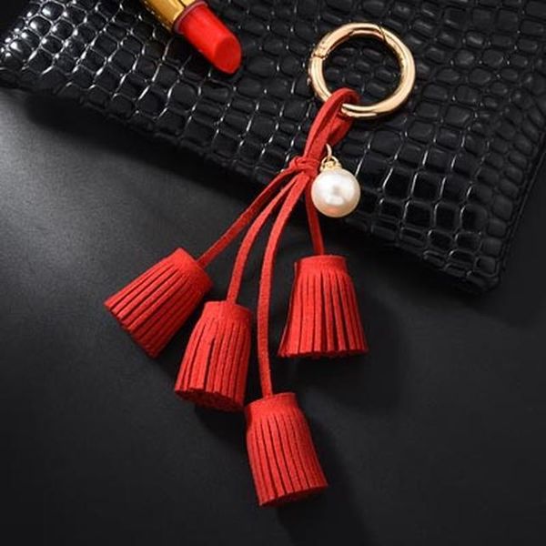 

new personalized gold leather tassel key chain women bag charm key ring valentines day gift women keychain jewelry eh312 h bbytwb, Slivery;golden