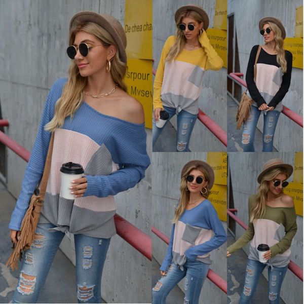 

2020ins net red wind women's autumn / winter new waffle panel long sleeve t-shirt, Black;gray