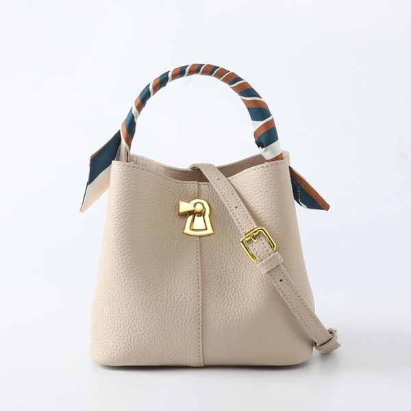 

leather bucket bag 2020 new fashion soft leather cowhide chain slanted handbag luxury handbags women bags designer