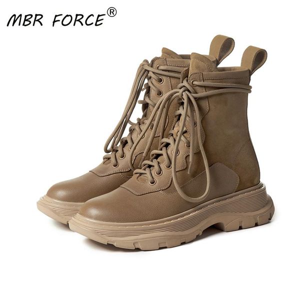

mbr force fashion women retro ankle boots woman thick bottom girls classic boots work casual all-match waterproof, Black