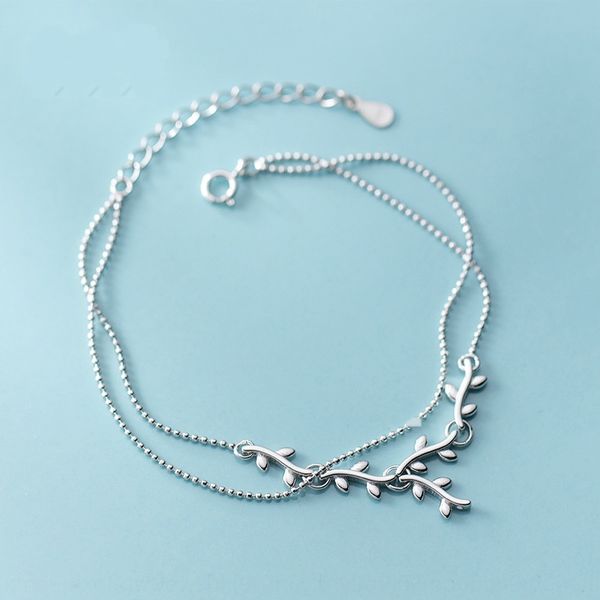 

eloge s925 yinsen series simple lady branch bracelet fashion double layer pearl leaf jewelry bracelet pearljewelry pearls3524 meu8z, Golden;silver