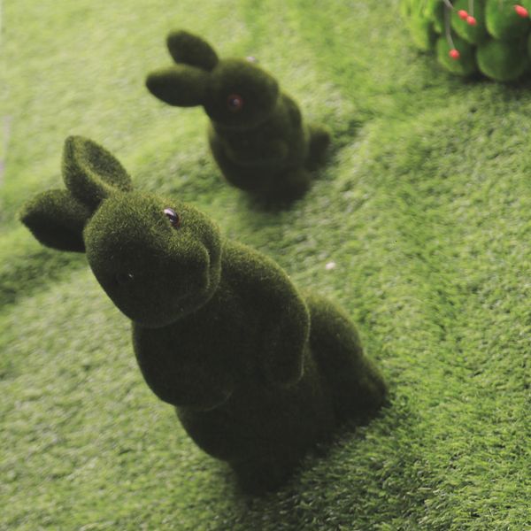 

simulation plant garden bunny decoration artificial easter lawn interior patio accessories home decor green rabbit