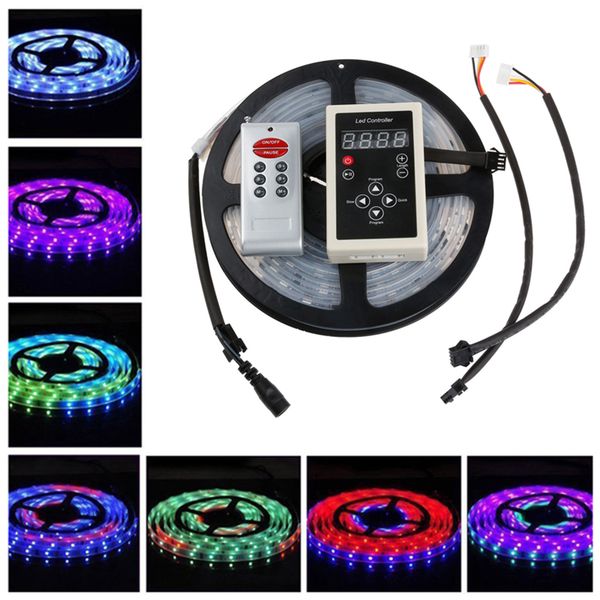 

2021 new 5m/roll 150leds 6803ic 5050 dream color led strip light non-waterproof/ waterproof flexible 12v 133-ch rf remote controller 2d4z