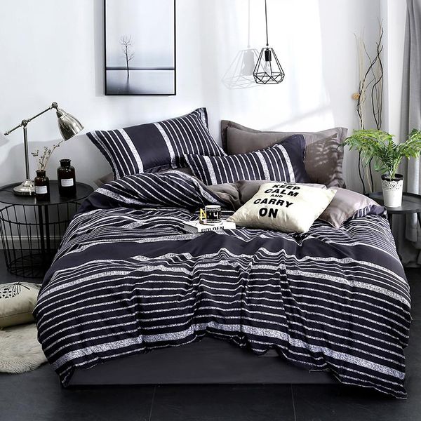 

dropshipping 3/4pcs king size bedding sets family set include bed sheet duvet cover pillowcase bear children boy gife gray
