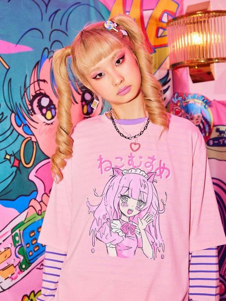

romwe figure graphic drop shoulder tee d9fb#, White