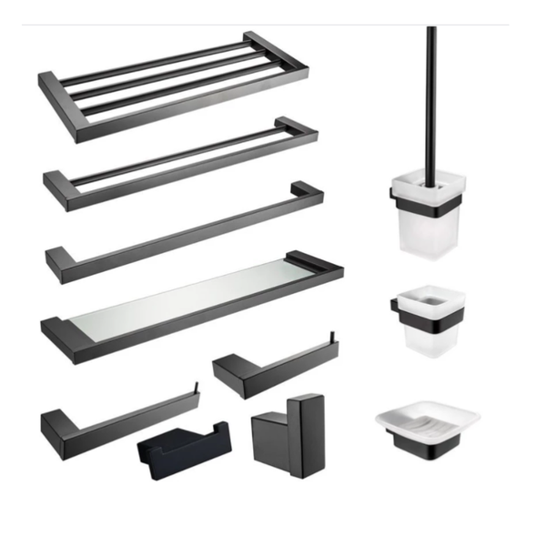 

bath accessory set bathroom accessories stainless steel hardware towel rack,paper holder toilet brush holder,towel mablack