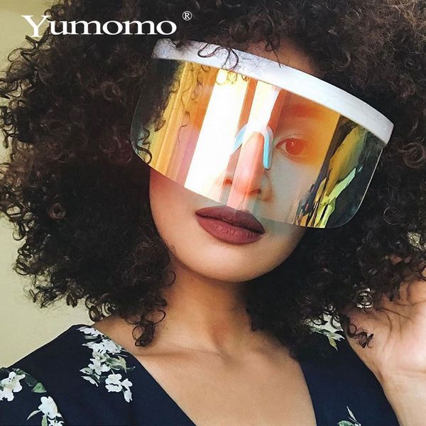 

fashion gradient sunglasses women brand design goggle sun big frame shield visor men windproof glasses uv400, White;black