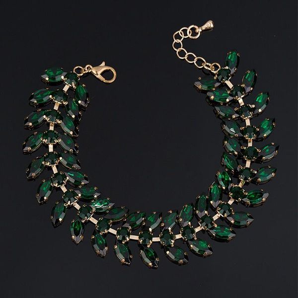 

мода браслет цвет золота звеньевой цепь красочный кристалл цепь глаз браслеты браслеты для женщин ювелирных изделий b041, Black