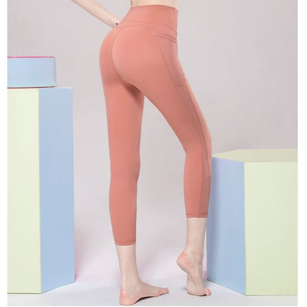 

yoga pants with pockets for women high waist seamless gym leggings sport fitness legging push up mesh stitching tights set, White;red