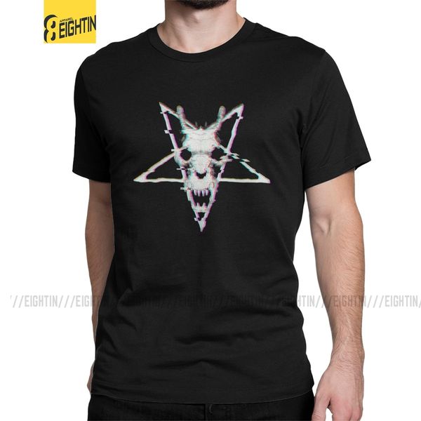 

мужские pentagram юмористическая тройники с коротким рукавом сатанинская темный сатана дьявол ад demon череп круглый воротник спорта толстов