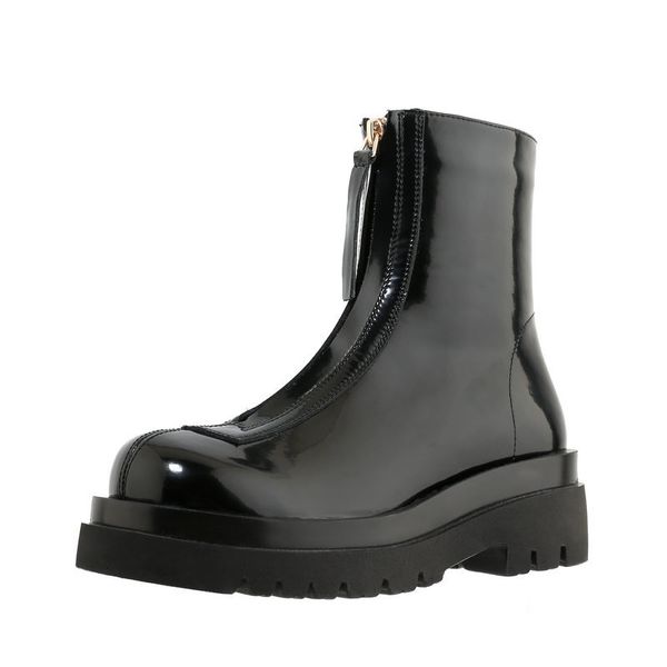 

2021 new fashion and contracted round toe ankle boots square high heel women autumn winter ladies casual party shoes w88v, Black