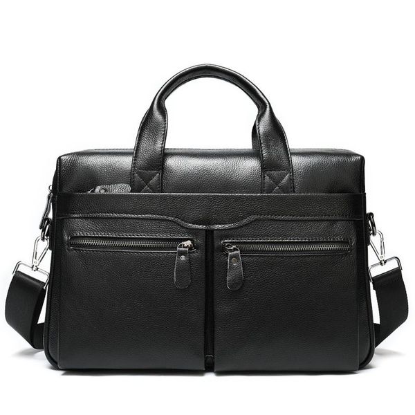 

large men's briefcase lapbag for documents a4 genuine leather office tote bag for male 2020 business handbags