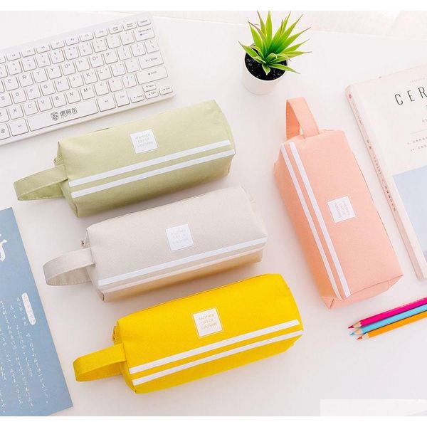 

creative double zipper pencil case kawaii pencilcase large capacity pen box for girls gifts cute school bag stationery supplies xbhjn