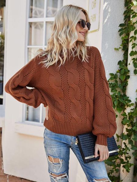 

2020 autumn winter women's sweater pullovers warm minimalist fashionable casual solid loose jumpers khaki pink green, White;black
