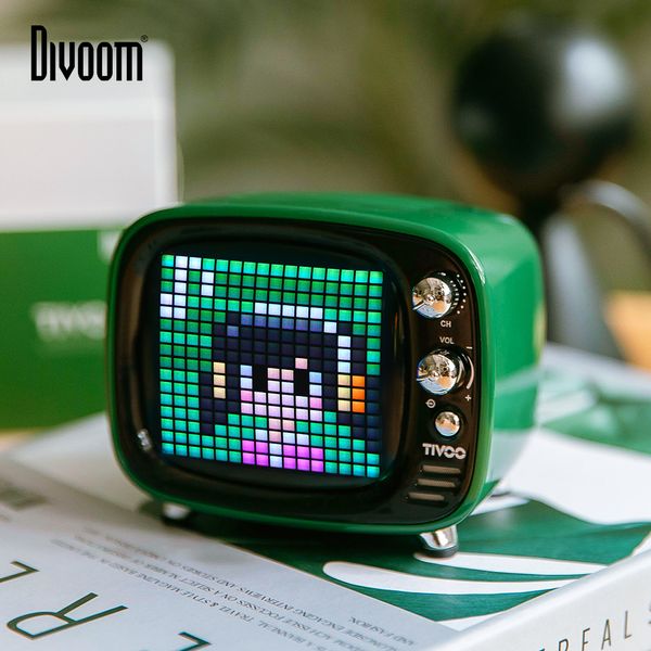 DIVOOOOM TIVOODIY Portable Bluetooth Speaker Smart Clock Alarm Pixel Art por App LED Light Sign In Decoração Presente Único