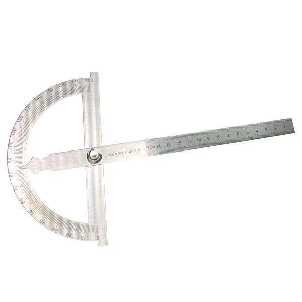 

stainless steel round head rotary protractor angle ruler 180 degrees 0-150mm