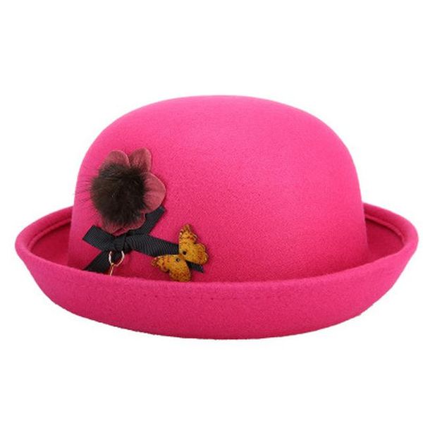 

2017 new lovely red spring autumn vintage dome fedoras womens hats men felt hat church hats chapeau femme bbykrl bdehome, Black;white