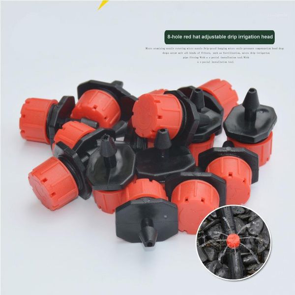 

watering sprinklers anti clogging adjustable micro drip irrigation system 1/4 inch garden supplies emitter 100 pcs 8 holes1