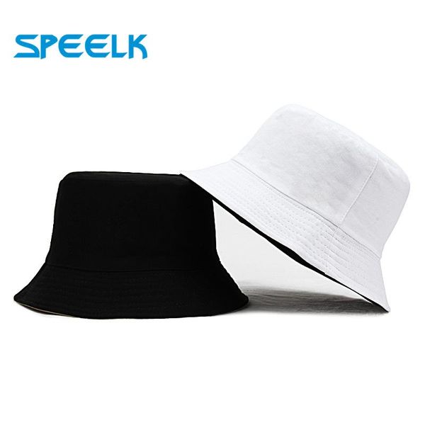 

cloches sun hats women summer double side bucket hat men pure color sunbonnet fedoras outdoor fisherman visor basin cap