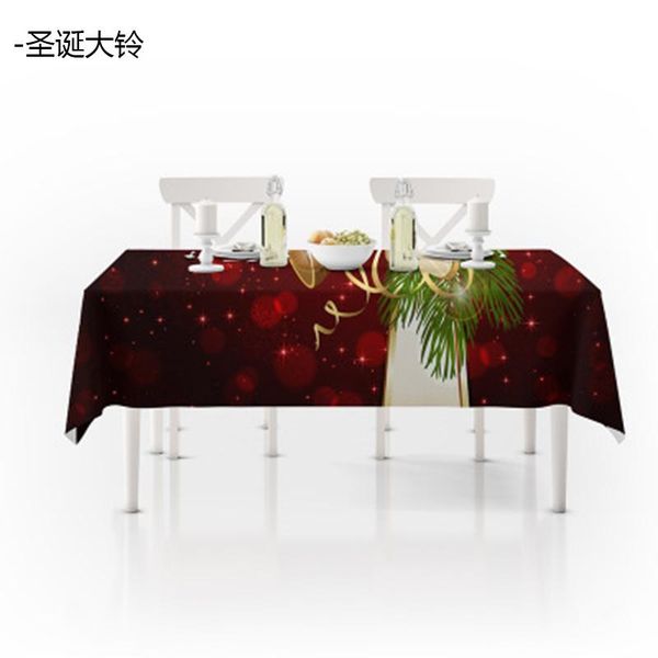 

yomdid рождественский колокол 3d печатные шаблон скатерти для пикника пылезащитный столик крышка домашняя вечеринка рождественские украшения