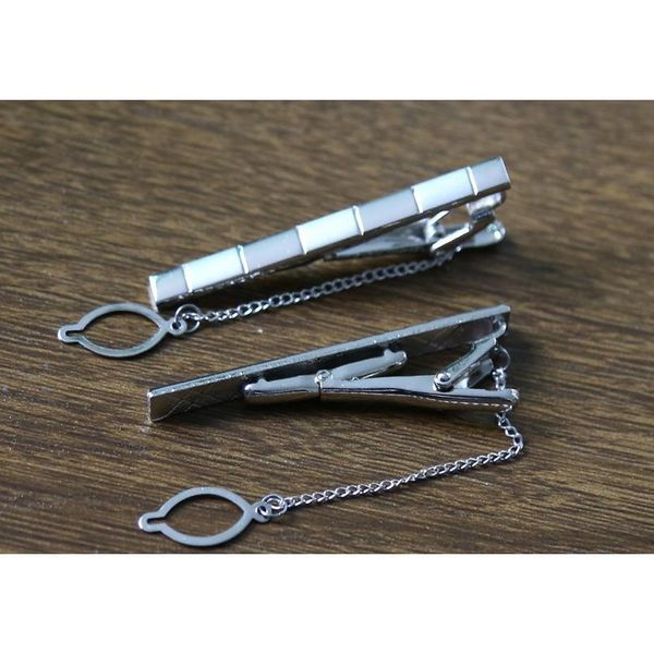 

new tie clip fashion style necktie men metal simple bar clasp practical bowtie clasp tie pin for mens gift acc jllmbh, Silver