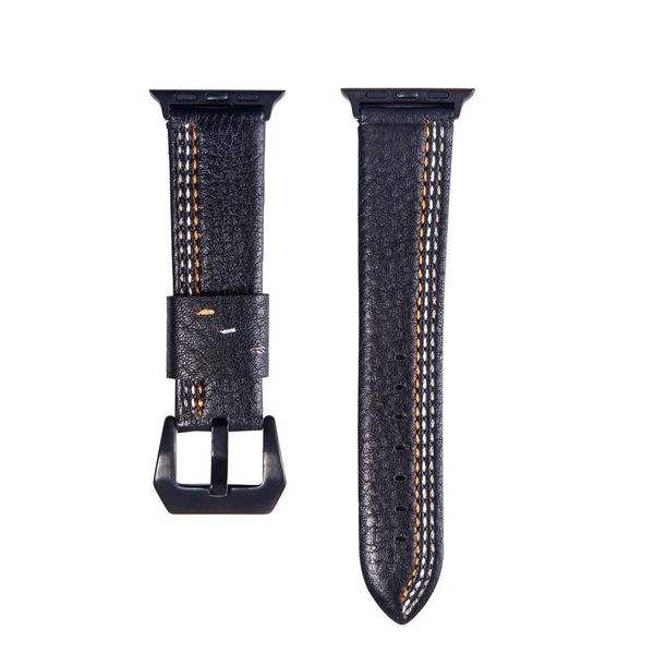 

genuine leather strap for apple watch band 44mm 40mm iwatch band 42mm 38mm suture bracelet apple watch series 3 4 5 se sqcojk new_dhbest, Black;brown