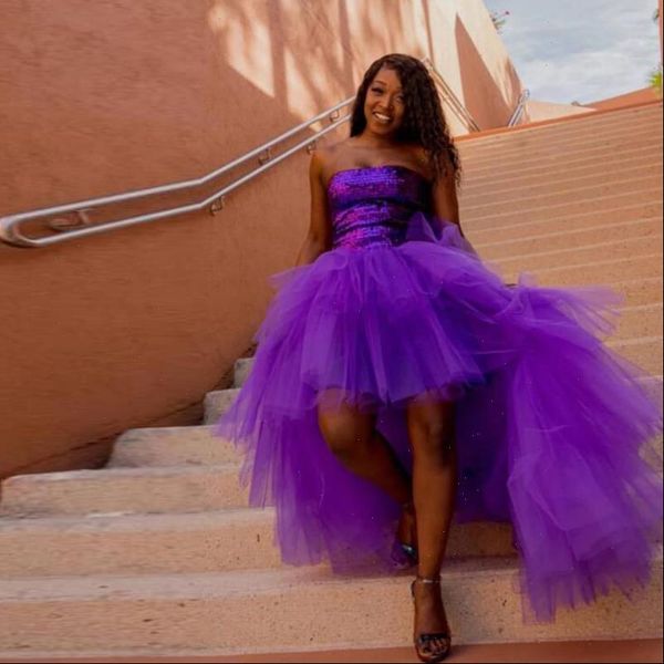 

fashion high low tulle skirt purple puffy hi low tutu party skirt women asymmetrical long skirt for prom custom made, Black