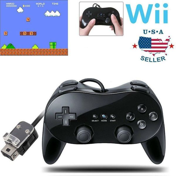 

game controllers & joysticks black pro classic joypad wired controller remote for wii um dual analog joystick1
