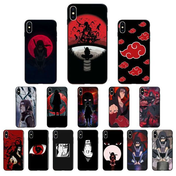 

1dwnaruto itachi's tpu case, black, for vip x, xs, max, 6, 6s, 7, 7plus, 8, 8plus, 5, 5s, xr