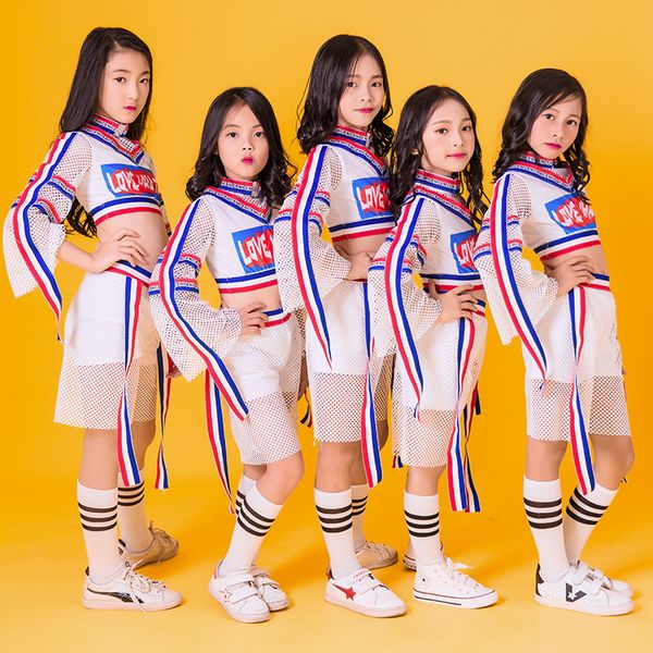 

kids jazz dancing clothes hip hop girls shorts cheerlead performance festival rave street modern stage show costume bi835, Black;red